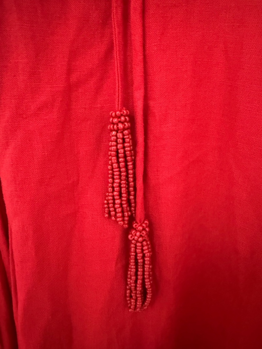 Farm Rio Tie-Detailed Linen-Blend Maxi Dress in Red | Size Small | NWT - Picture 5 of 5